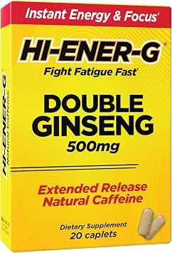 Windmill Consumer Products Hi-EnerG Triple Ginseng Energy Supplement, 500 mg, 20 servings, Multi, N864
