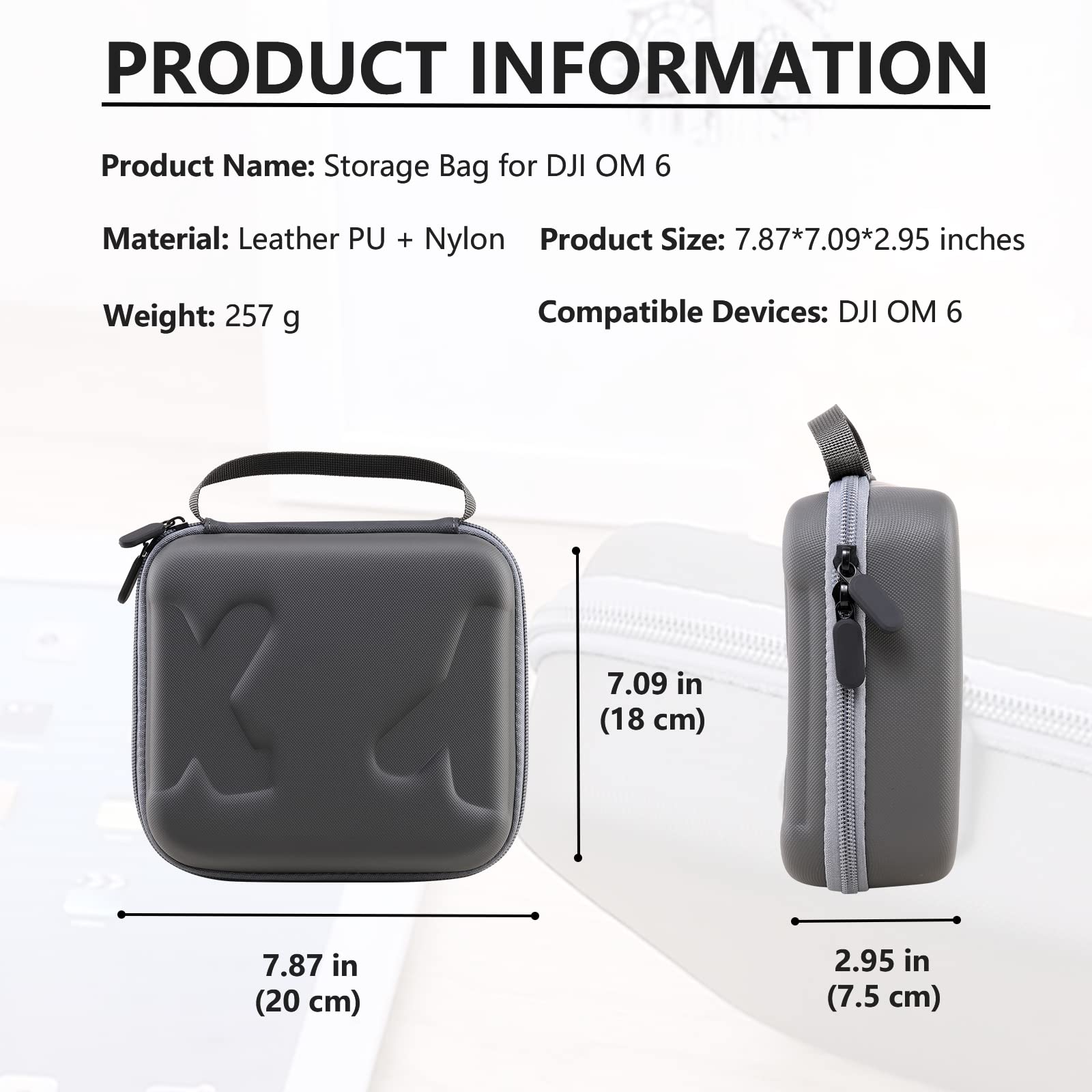Custodia da viaggio per DJI OM 6 - Custodia rigida portatile per DJI Osmo Mobile 6 Smartphone Stabilizzatore cardanico e accessori (grigio)