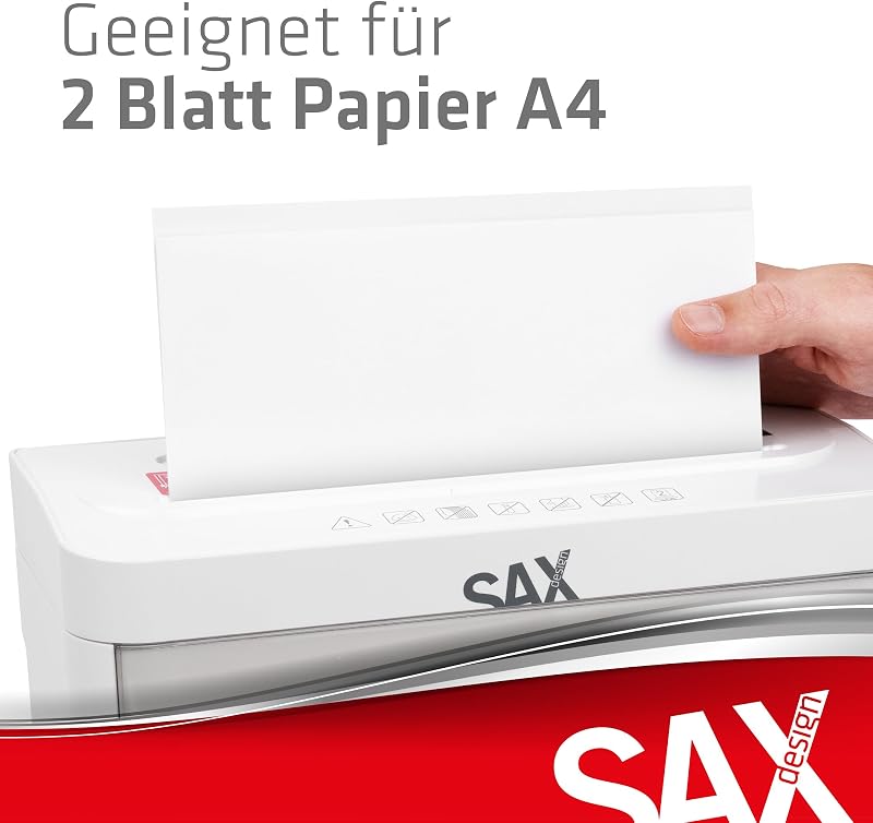 Sax Bruno Papírmegsemmisítő 2 Lap Kapacitás, CD és Kártya Aprítás, 3.5L Tartály
