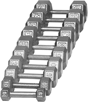 Apollo Athletics 1-Pair Solid Cast Iron Dumbbell, Hexagon Head