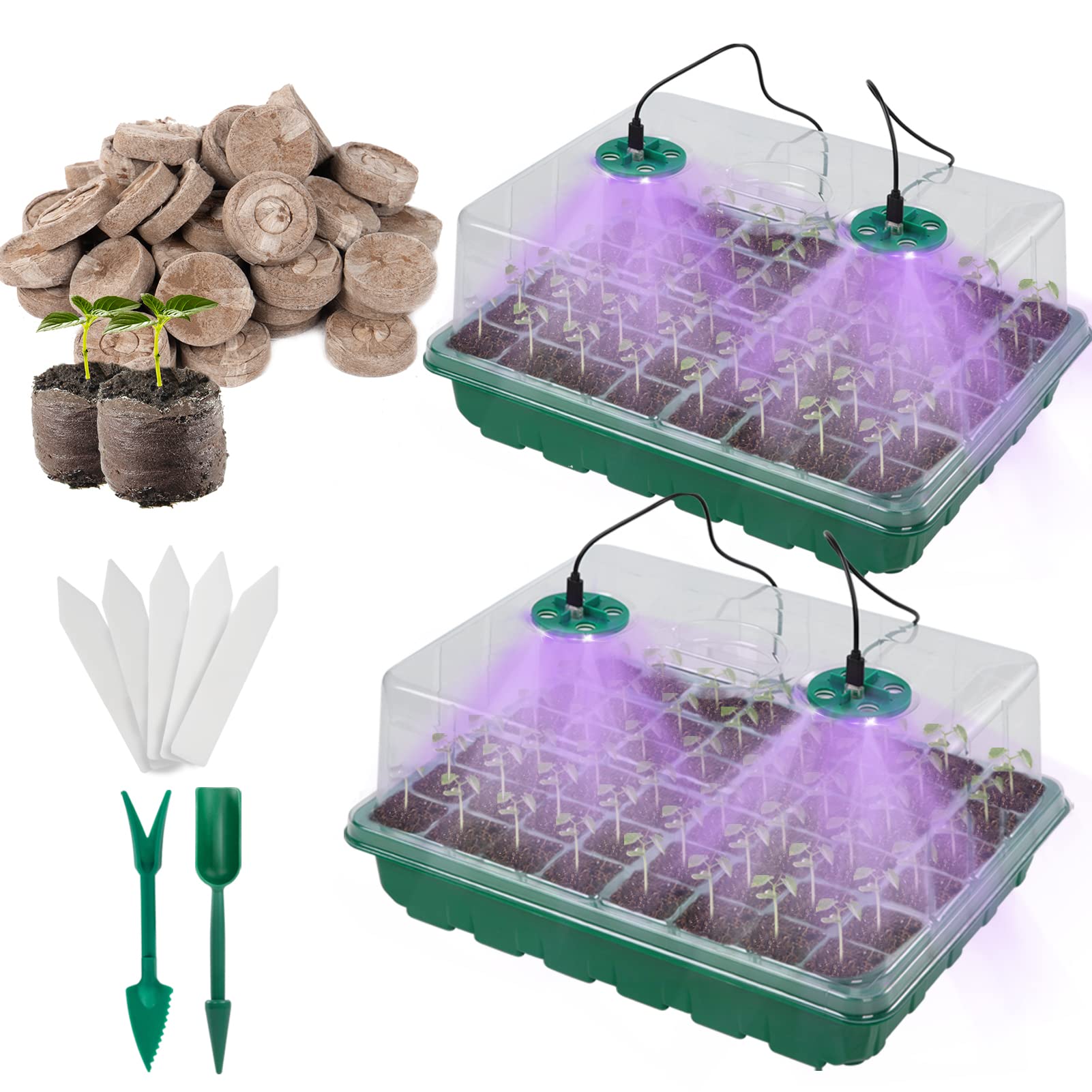 Buy MADHOLLY SeedStarters Kit with Grow Lights, Germination Kit with