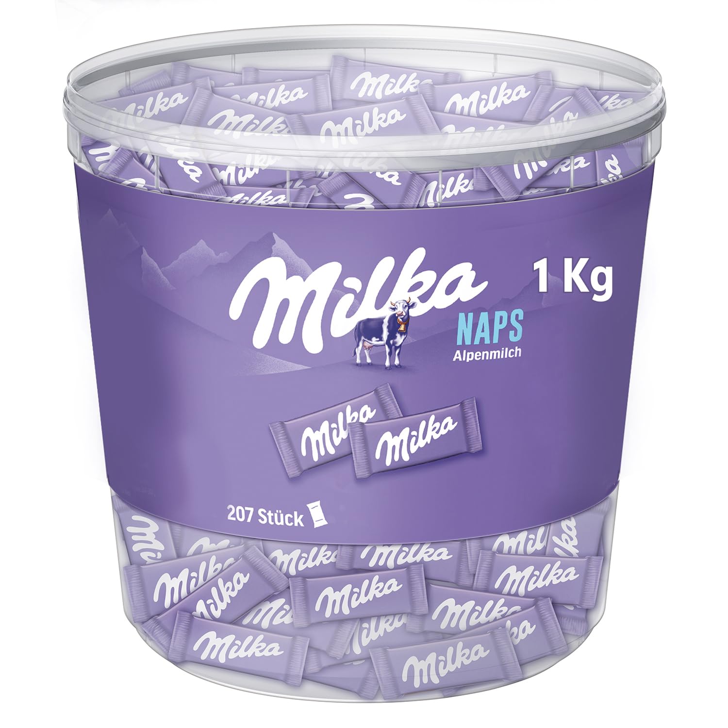 Milka Naps Alpenmilch – Mini-Schokoladentäfelchen aus zarter Alpenmilch-Schokolade – 1 x 1kg