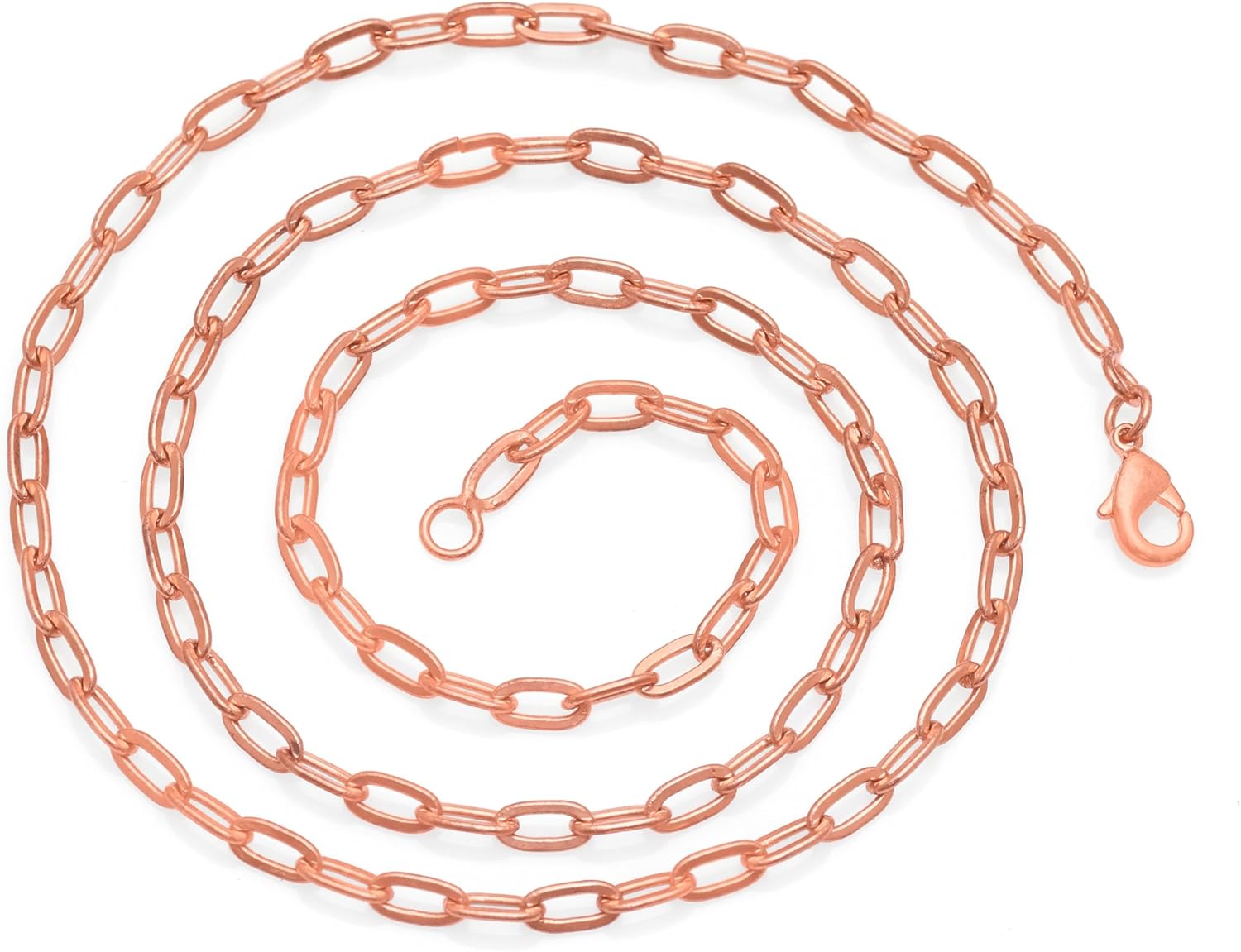 Pure Copper Wellness Chain Necklace for Men & Women – 16 to 24 Inch Solid Copper Link Chain, Natural Energy Daily Wear Jewelry