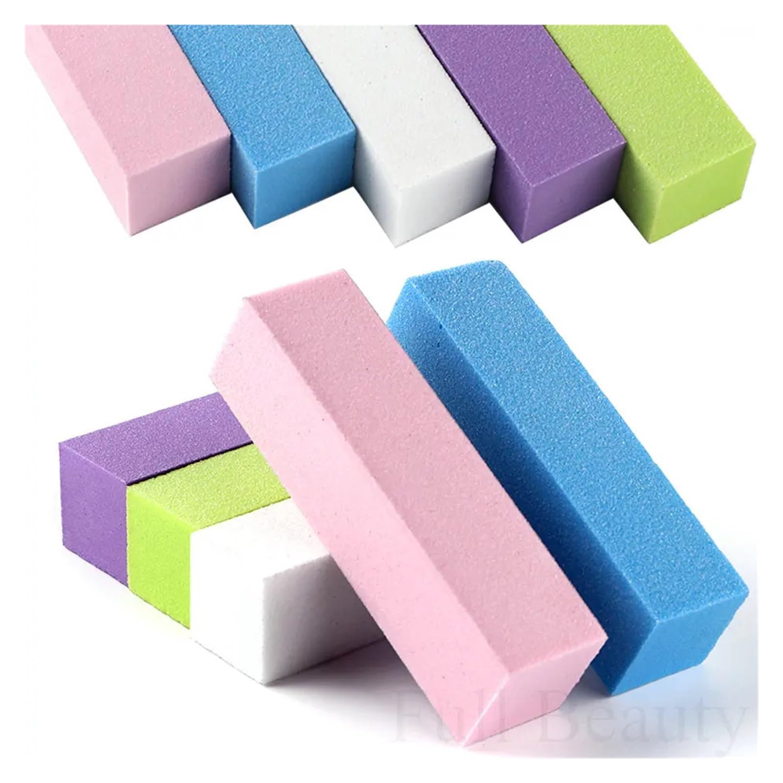 Lima for unghie professionale, blocco lucidante, lime for unghie rosa e bianche, spugna, carta vetrata for manicure, accessori, strumenti for pedicure(Hmct-white-10)