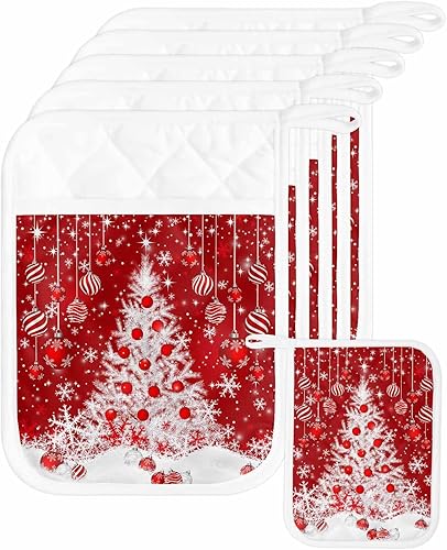 Miniatura 31 de Watercolor Flower 5Pcs Pot Holders for Kitchen,Non Slip & Heat Insulation Terry Cloth Potholder Set with Pocket,Thick Hot Pad Oven Mitts Trivet