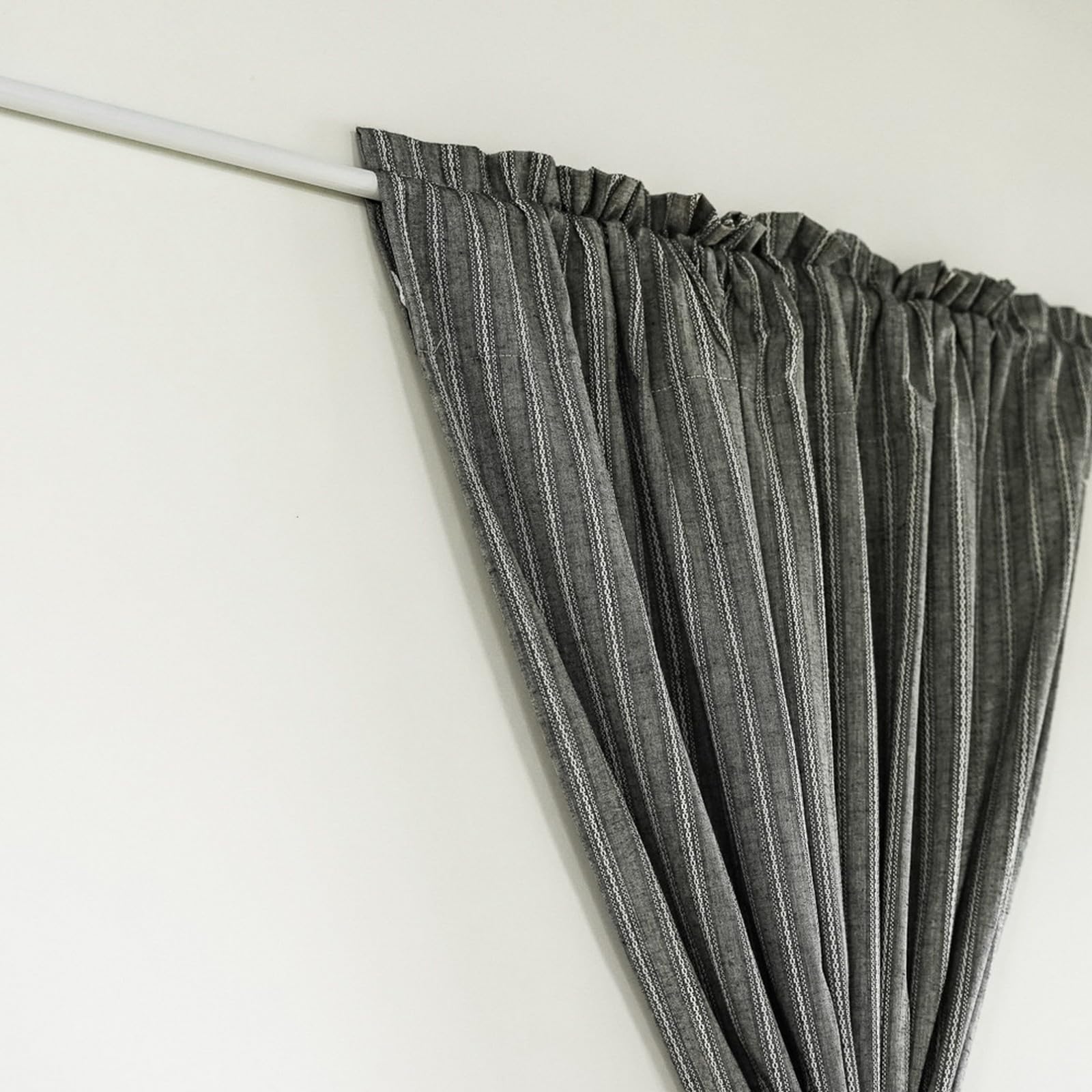 A.Monamour Vorhang Mit Quasten, Baumwolle-Leinen, Blumen-Boho-Design – Halbtransparent, Mit Stangentasche, Für Fenster Bis 150 Cm
