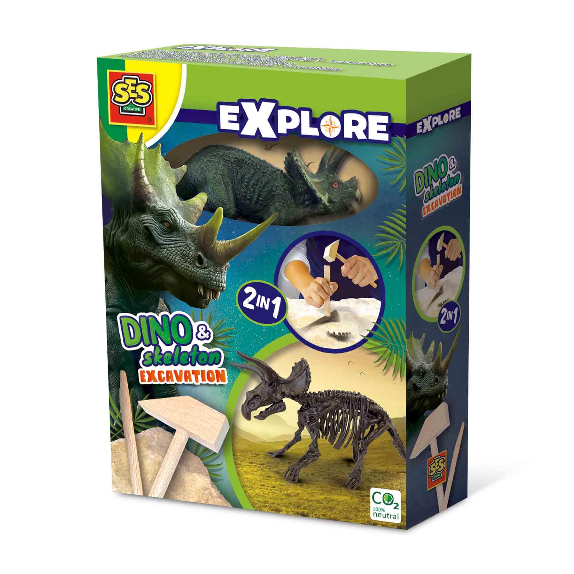 SES Creative Dino and skeleton excavation 2 in 1 - Triceratops