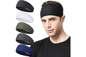 5-Pack Mens Sweat Headbands for Any Workout