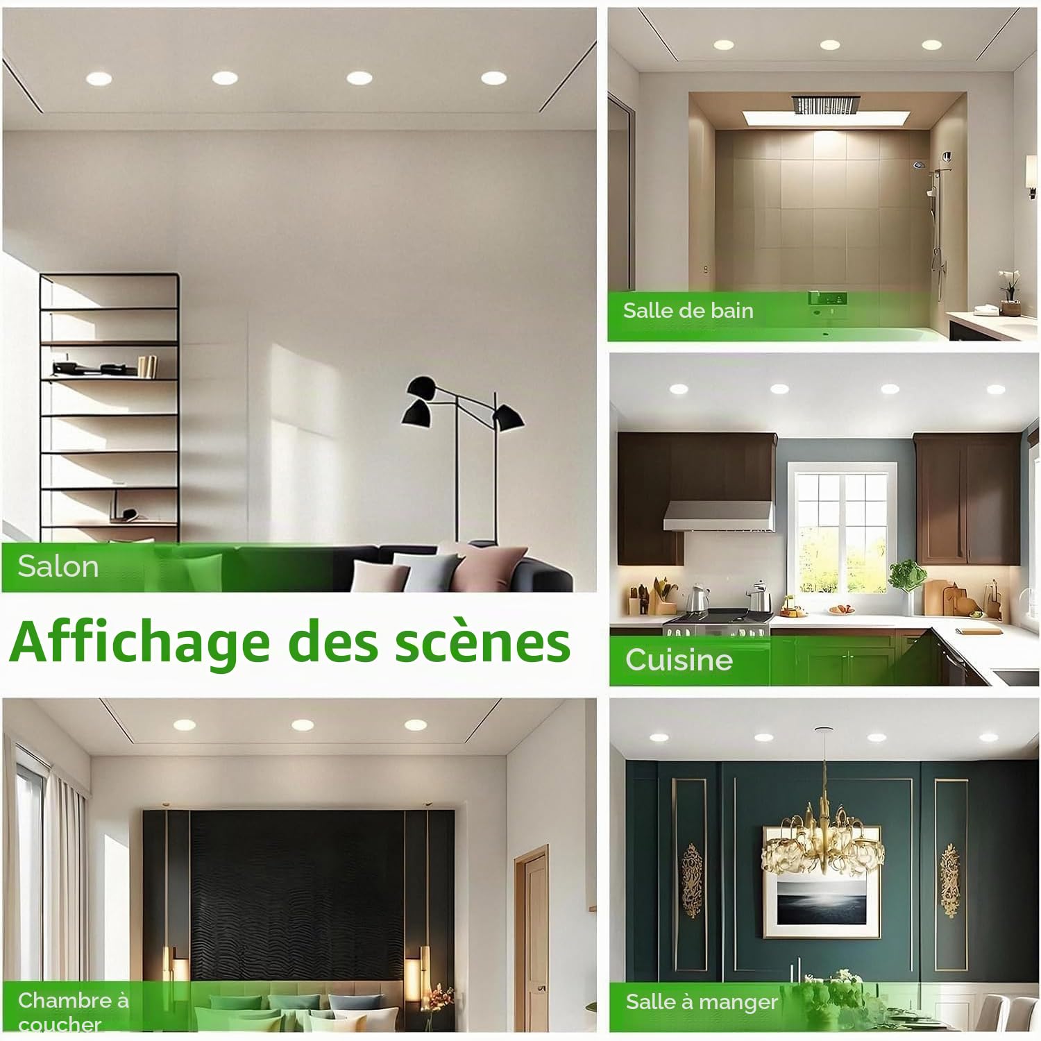 Sweier Spot LED Encastrable Dimmable, 7W 600LM Spots de Plafond Encastré Blanc Chaud 3000K Blanc Neutre 4500K Blanc Froid 6000K, Noir Spot LED IP44 pour Salle de Bain Cuisine Salon, Lot de 6