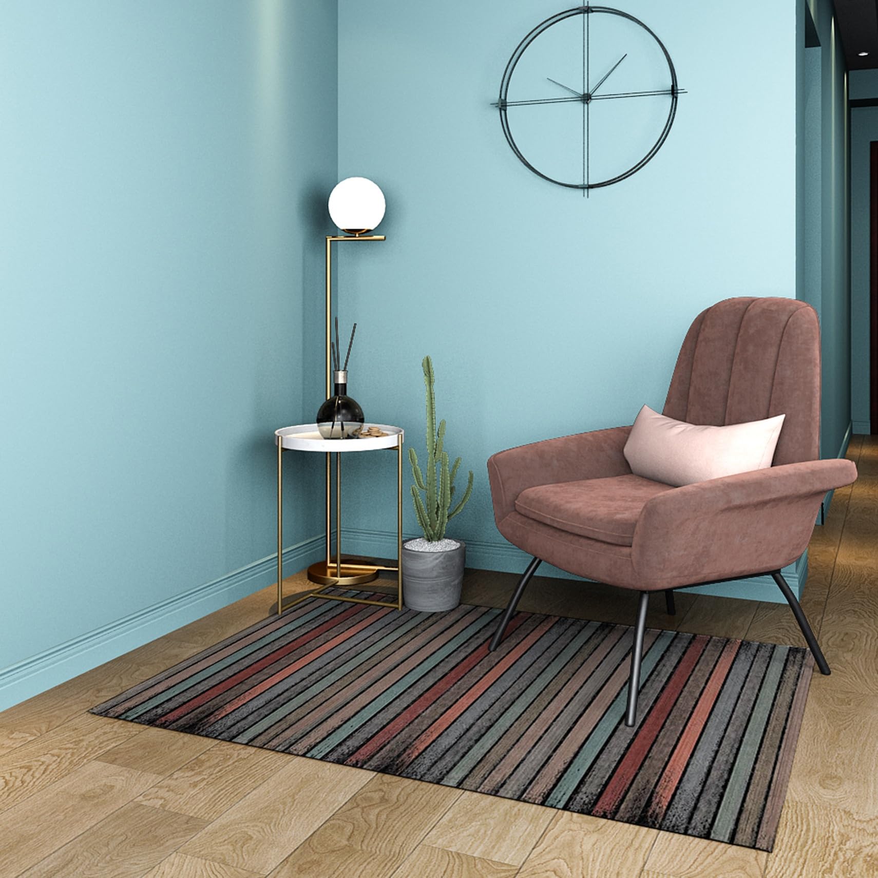 Wohnteppich Teppich Läufer 80 x 150 cm Flachgewebe Dezent Gemustert | Teppichläufer in Vielen Größen Teppichläufer Auf Maß für Wohnzimmer Flur Büro Schlafzimmer Küche, A