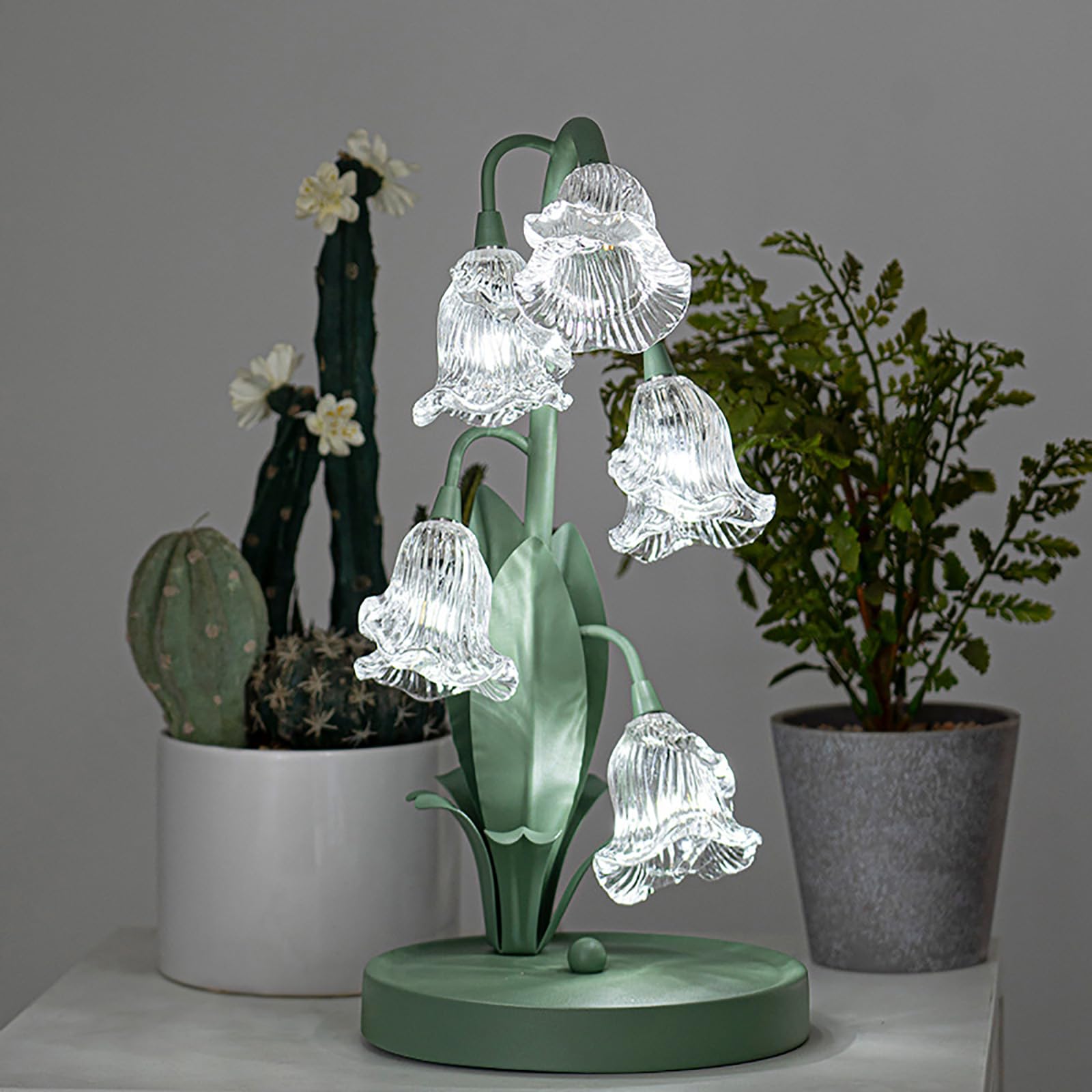 Amazon.co.jp: 2024 テーブルランプ グラス ランプ テーブル スズラン