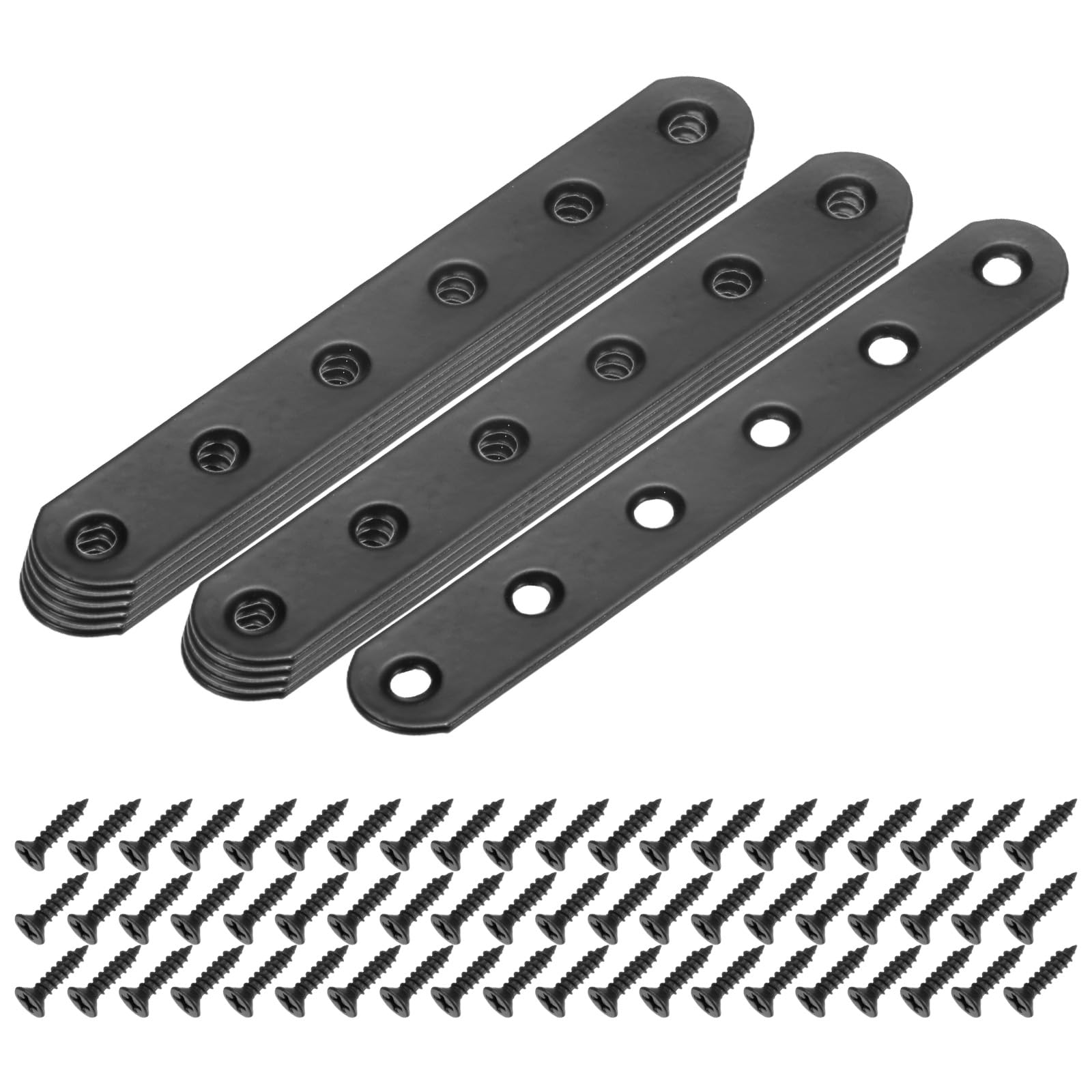 M METERXITY 10-Pack Flat Straight Brackets, 4.53 x 0.71 Inch Flat Bracket Mending for Wood Furniture/ Timber PC Case Holder