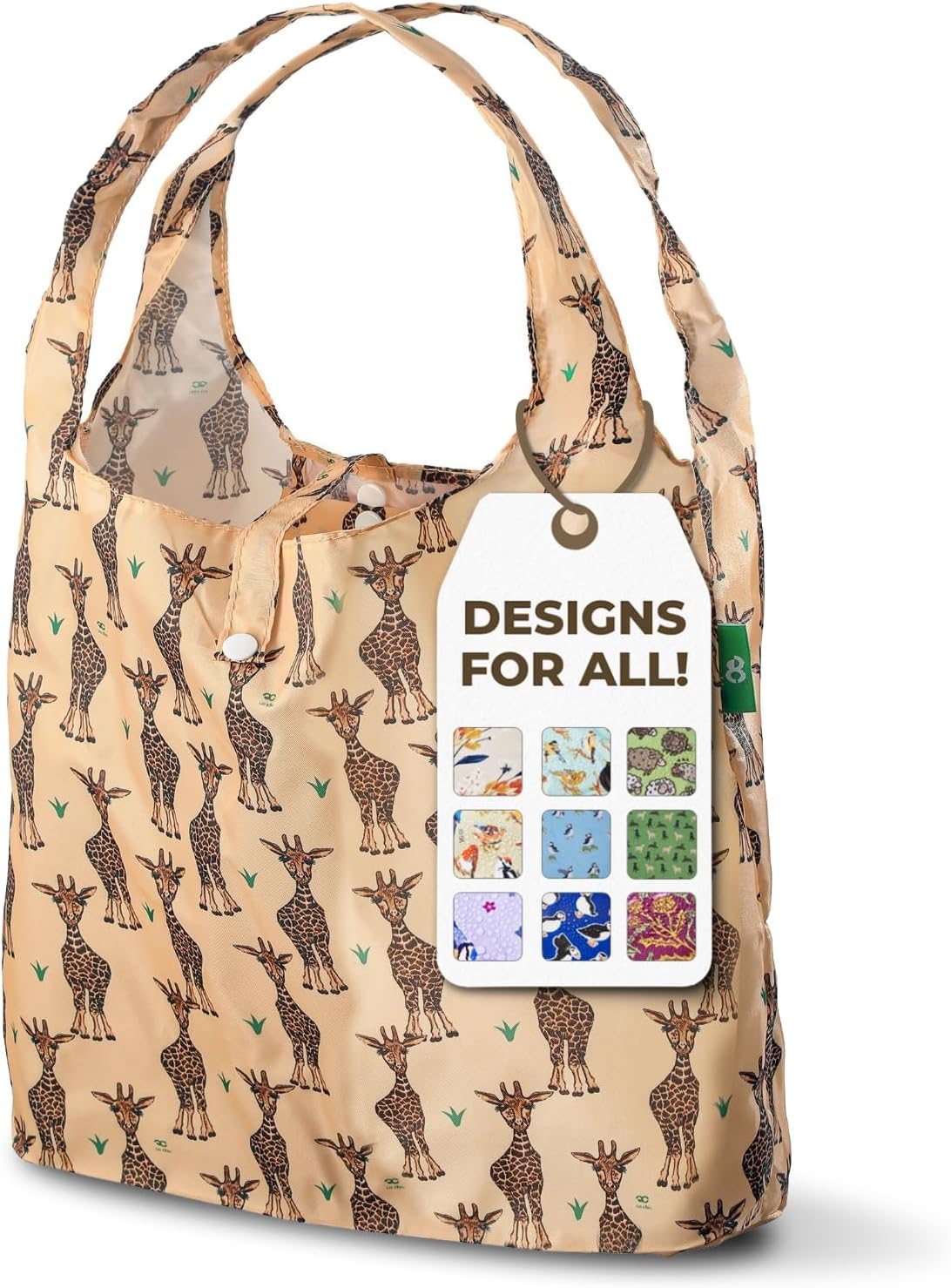 ECO CHIC Lightweight Foldable Reusable Shopping Bag Water Resistant Tote Bag