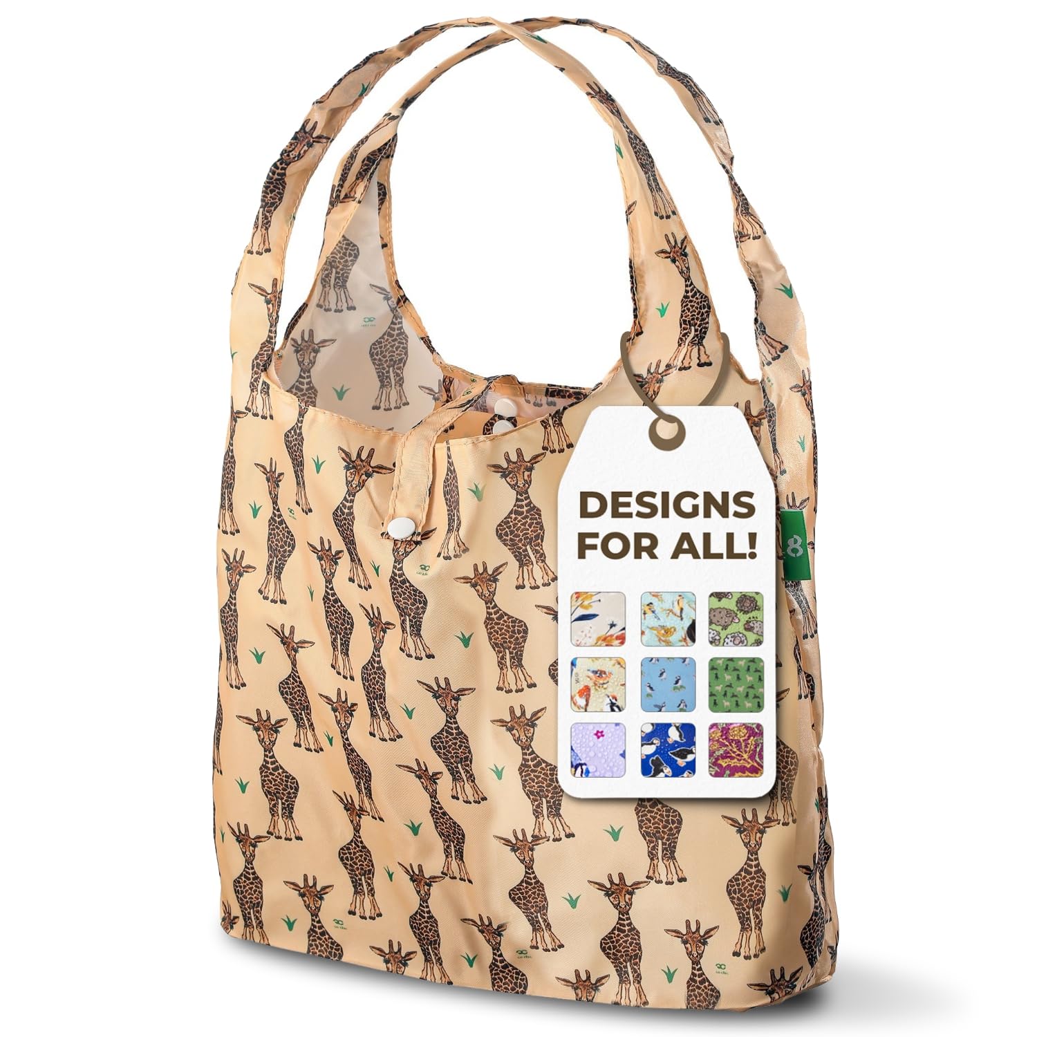 ECO CHIC Foldable Reusable Grocery Bags - Lightweight, Recycled & Reusable Shopping Bag - Waterproof Packable Tote
