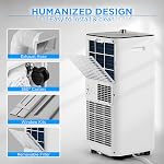 TURBRO Finnmark 8,000 BTU Portable Air Conditioner, Dehumidifier and Fan, 3-in-1 Floor AC Unit for Rooms up to 300 Sq Ft, Sleep Mode, Timer, Remote Included (5,000 BTU SACC)