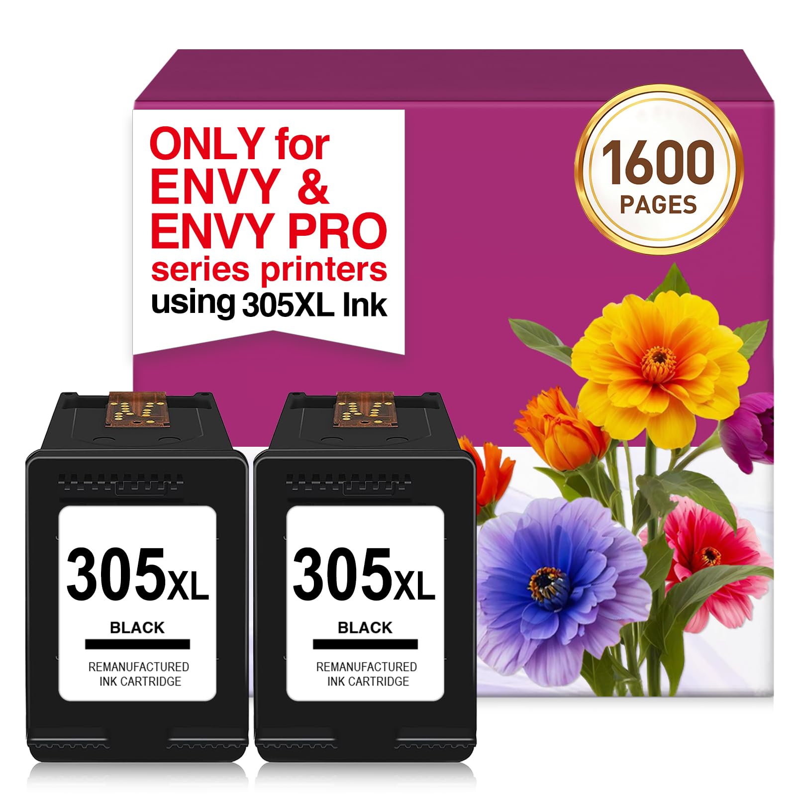 Cyloral 305XL Cartucho Tinta para HP 305 Negro DeskJet 2820e 2800e 4220e 4200e 2810e 2821e 2822e 2823e 4210e 4222e 4230e Tinta Impresora para HP 305 XL Negro