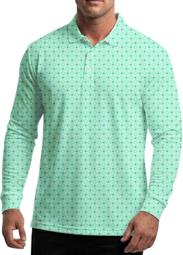 Men's Long Sleeve Golf Shirt Quick Dry 3 Button Work Fishing Outdoor Casual Collar Shirt