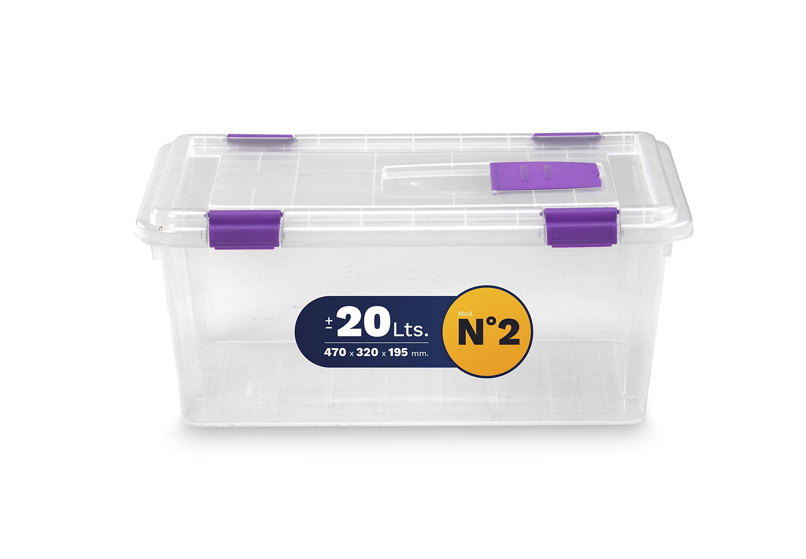 Caja Plástico Almacenaje Transparente - Medidas 470 x 320 x 195 mm - Capacidad de 20 litros (6)