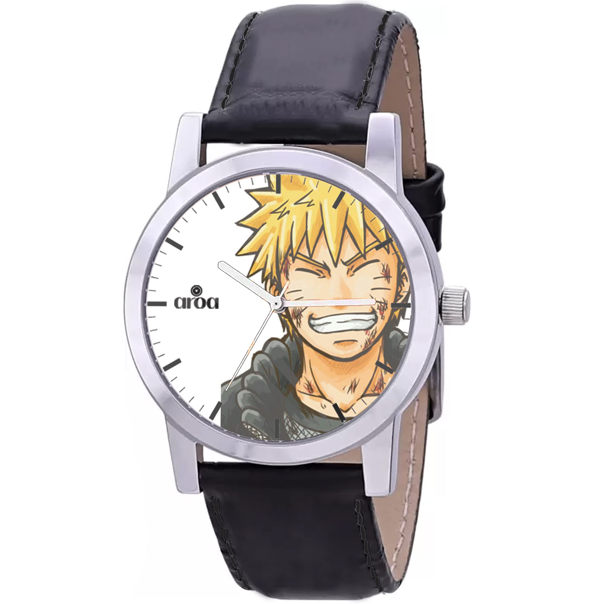 Aroa Watch New Watch for Men ShippudenNaruto Design Steel Metal Type Analog Watch White Dial Black Leather for Men Stylish Watch for Boys (B0BX9Z71KD) Amazon Price History, Amazon Price Tracker