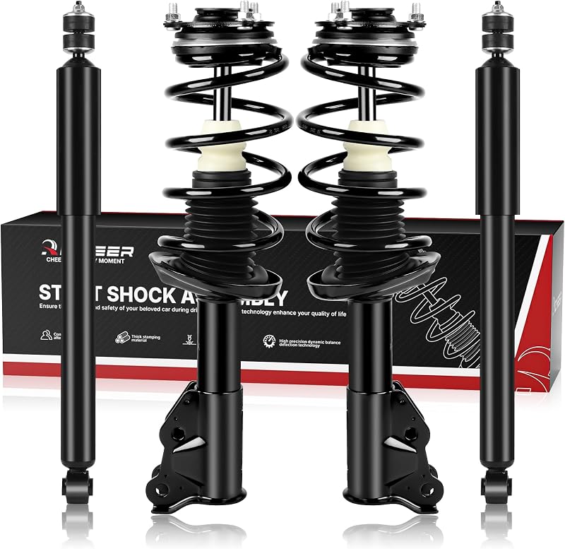 Richeer Front and Rear Strut Shock Assembly Compatible with 2006-2011 Civic | 4PCS Strut Shock Assembly Compatible With 2006-2011 Civic Acura CSX Shock Absorber Coil Spring Replacement 172286,172287,5609