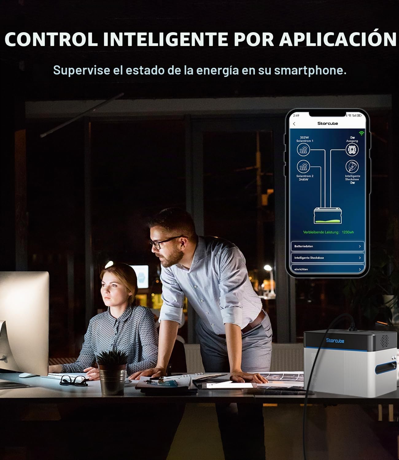 Power Hub para estación de alimentación portátil S1000, inversor dividido con 1000 W/3 salidas AC, 2 puertos USB, 600 W máx. entrada solar