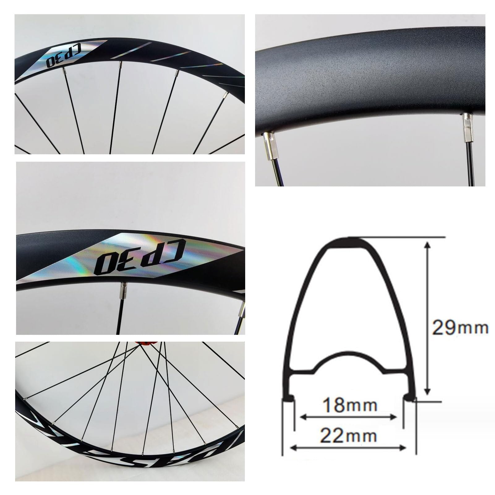 Zestaw kołowy rower ze stopu aluminium 700C koła do roweru szosowego, hamulec tarczowy zaślepka końcowa oś 24H szprychy przednie 2 tylne 4 łożyska do opon 700C* 23-45C koła szosowego (kolor: tytan