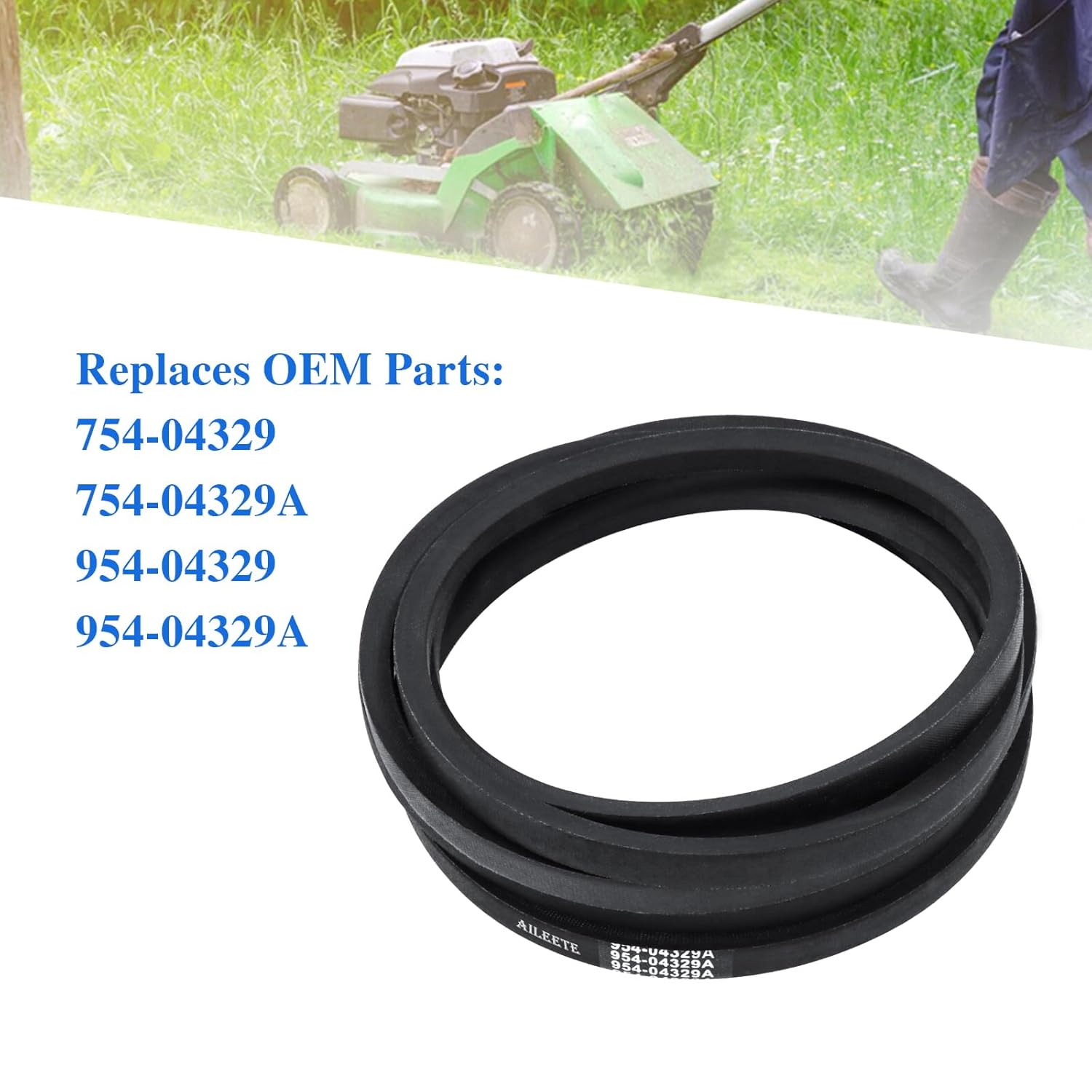 954-04329A Deck Belt 5/8" x 148-1/4" for Cub Cadet ZT1-54, RZT-L54, RZT-S54, Craftsman, MTD, Troy-Bilt Lawn Mower Tractor, Replaces Cub Cadet 54 inch Deck Belt 954-04329