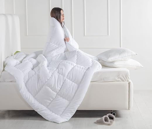 Spread Spain Microfiber Aloevera Summer Quilt with Aloevera Gel Coated, 220 GSM, Ultra Soft &amp; Super Cosy Comfort for All S...