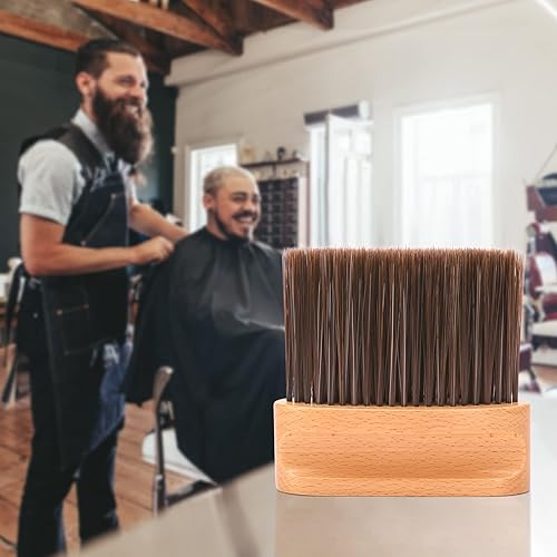 Miniatura 2 de Cepillo de cuello de peluquería, plumero para cortar el cabello, cepillo de limpieza de cuello de madera suave, herramienta profesional de salón