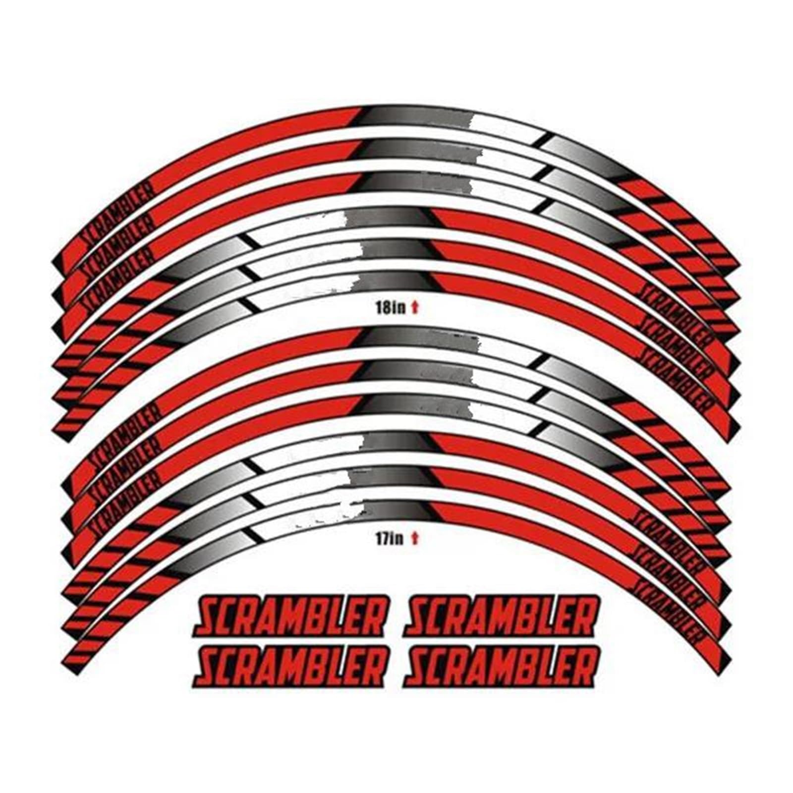 Motorcycle Racing Equipment Wheel Tire Rim Decoration Adhesive Reflective Decal Sticker for Ducati for Scrambler(Color6)