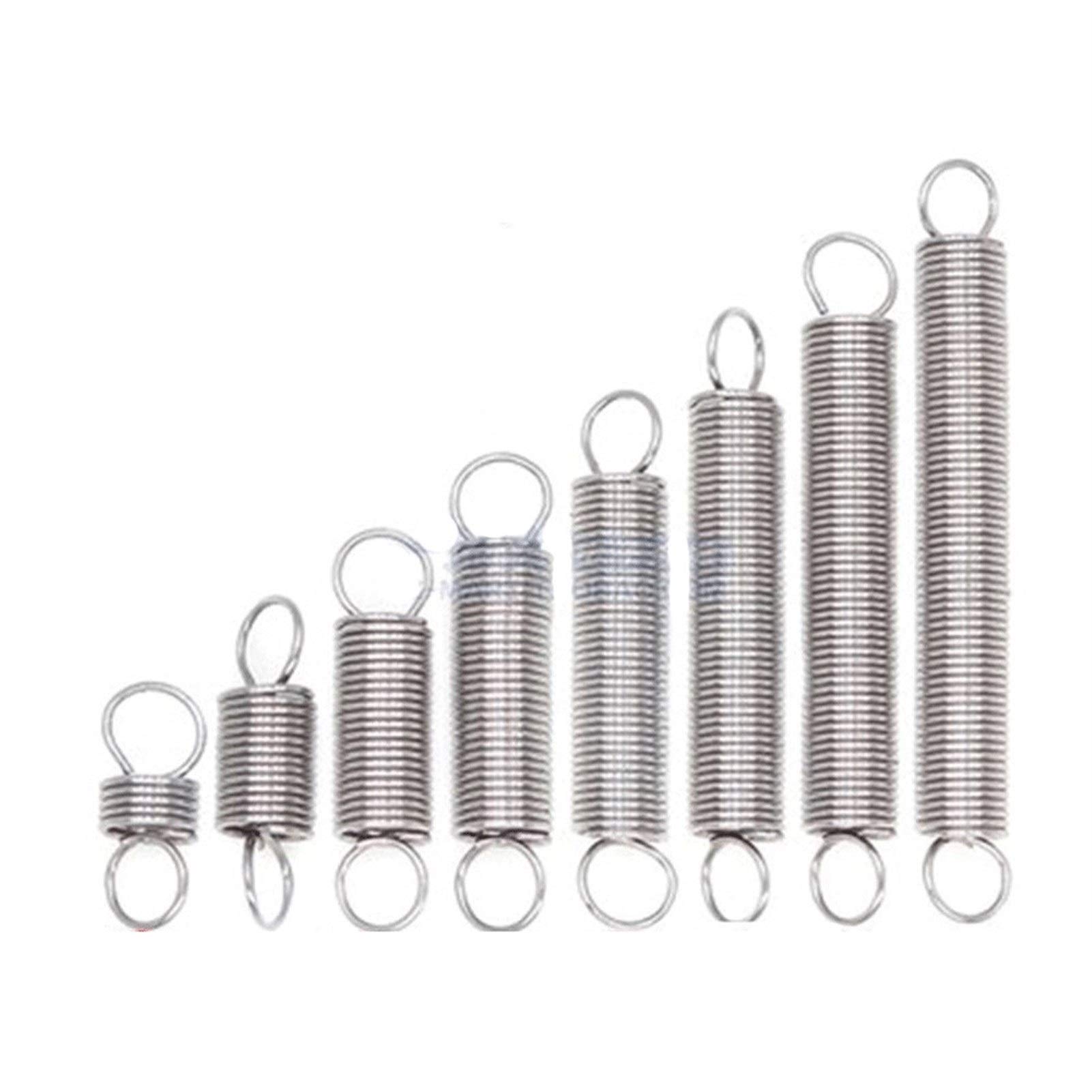 Extended Compressed Spring, Tension Spring Hardware Accessories,5Pcs, Wire Dia 0.8mm 304 Stainless Steel Dual Hook Small Outer Dia 8mm Length 20-50mm,Machinery Parts (NO.1580)(20mm)