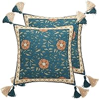 Vista 40 de patdrea Fundas de almohada de diseño floral vintage para sofá, fundas de almohada de lino marrón amarillo con patrón de pájaro y rosa, cojín