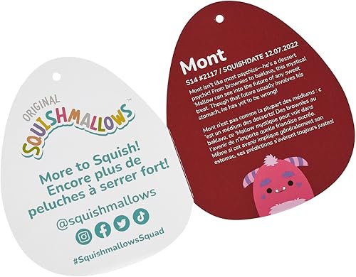 Miniatura 6 de Squishmallows Mont Pink Monster original de 14 pulgadas con vientre mullido y mejillas de corazón, peluche grande oficial de Jazwares