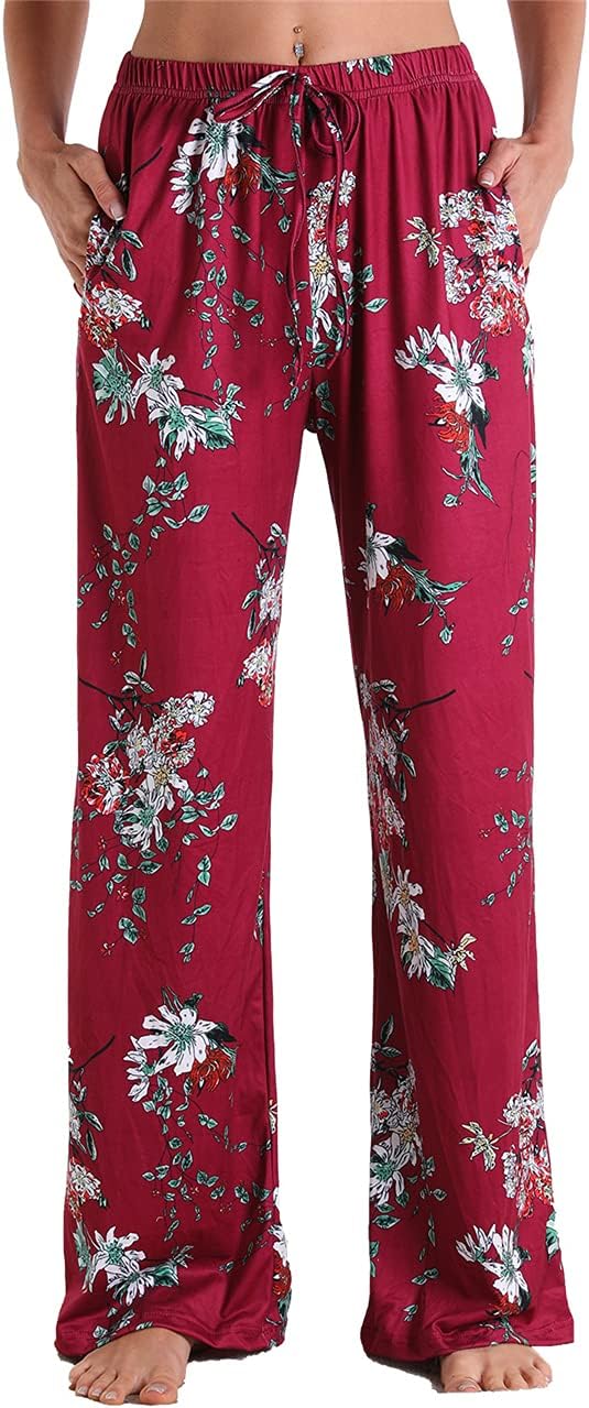 Pantalon De Pyjama Femme été, Coton Léger, Imprimé 80s-90s, Taille Ajustable