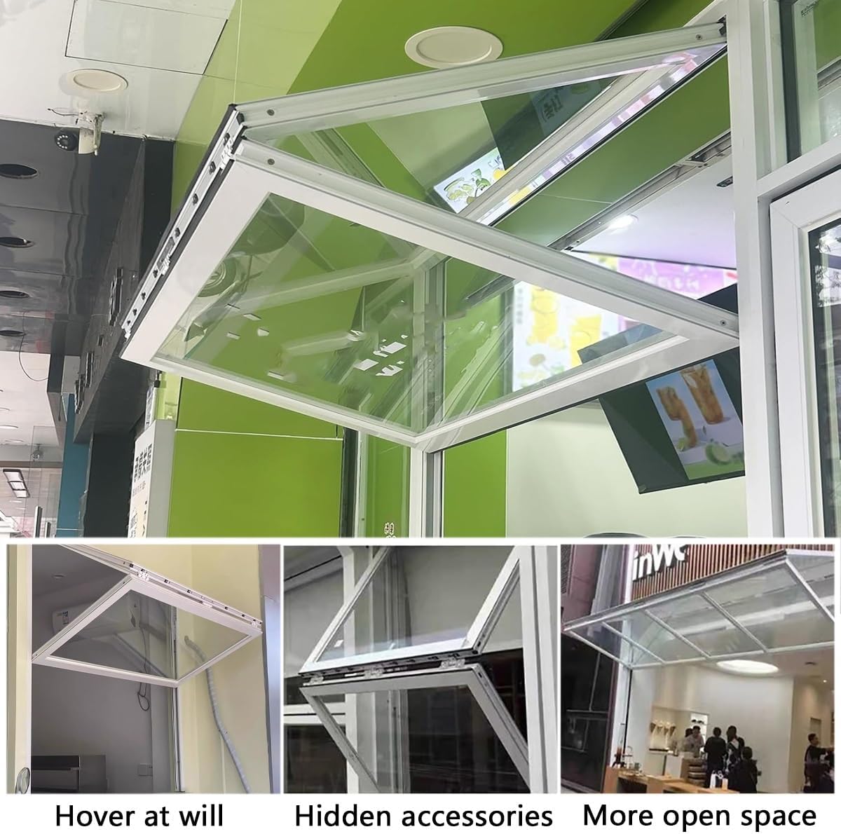 Up and Down Folding Window,Lockable Double Hung Window,Aluminum with Vertical Lifting Small Sliding Windows,for Food Trucks, Vending Stands, and Business Kitchens(38x30in/96x76cm)
