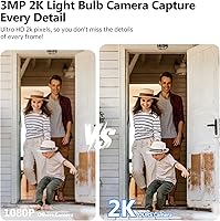 Vista 8 de Light Bulb Camera 5G&2.4Ghz WiFi 2K Security Cameras Wireless Outdoor Indoor,AI Detection and Alarm,Two-Way Talk,Cameras for Home Security