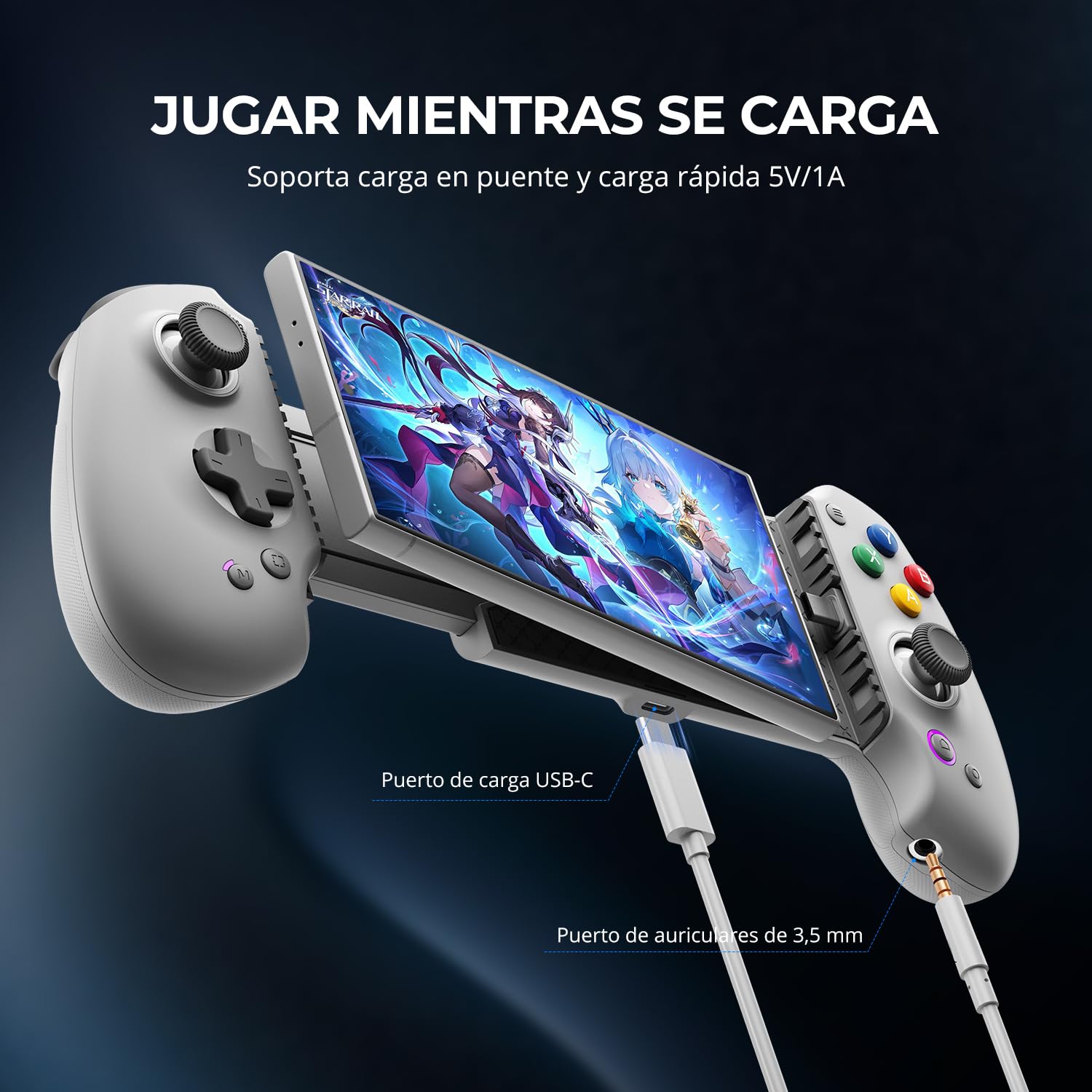 S9 - Controlador de teléfono para juegos para iPhone 15/16, iPad 6/7 y tableta de teléfono Android, Bluetooth y tipo C con aplicación, para Roblox, Genshin Impact, Call of Duty, Hall Joystick