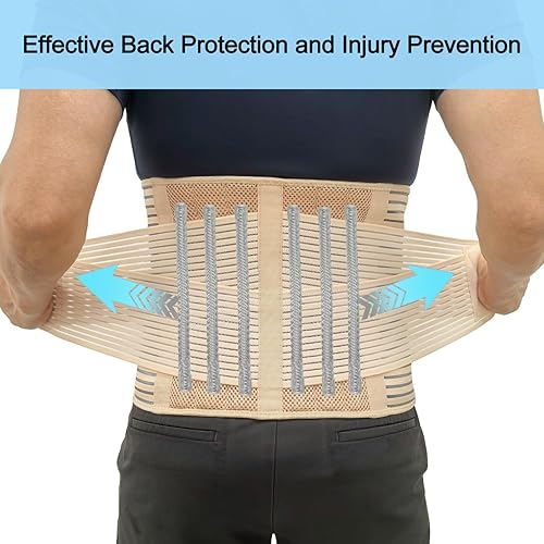 Miniatura 2 de Soporte de espalda para hombres y mujeres, cinturón de apoyo para aliviar el dolor de espalda baja hernia de disco, ciática, escoliosis, malla
