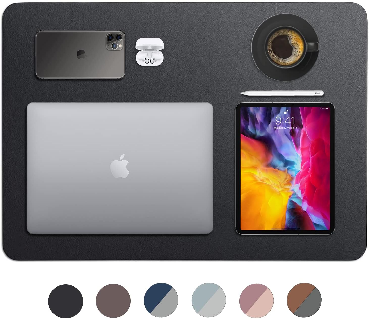 Vine Creations Leather Desk Mat 24" x 17", Desk Protector