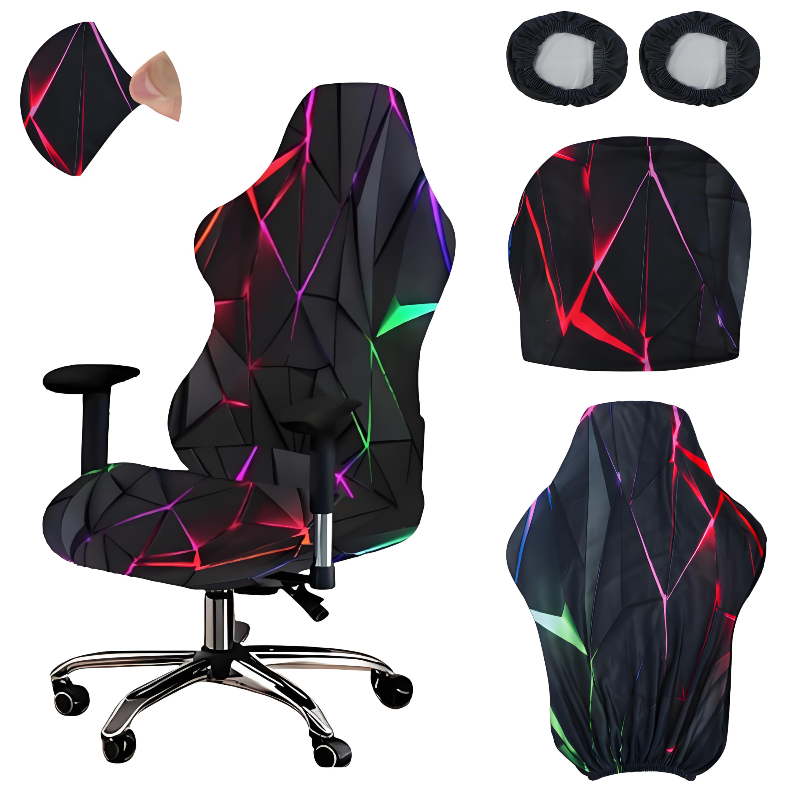 Yilnlg 4Pcs Stretch Gaming Chair Cover Breathable Washable Protective Cover
