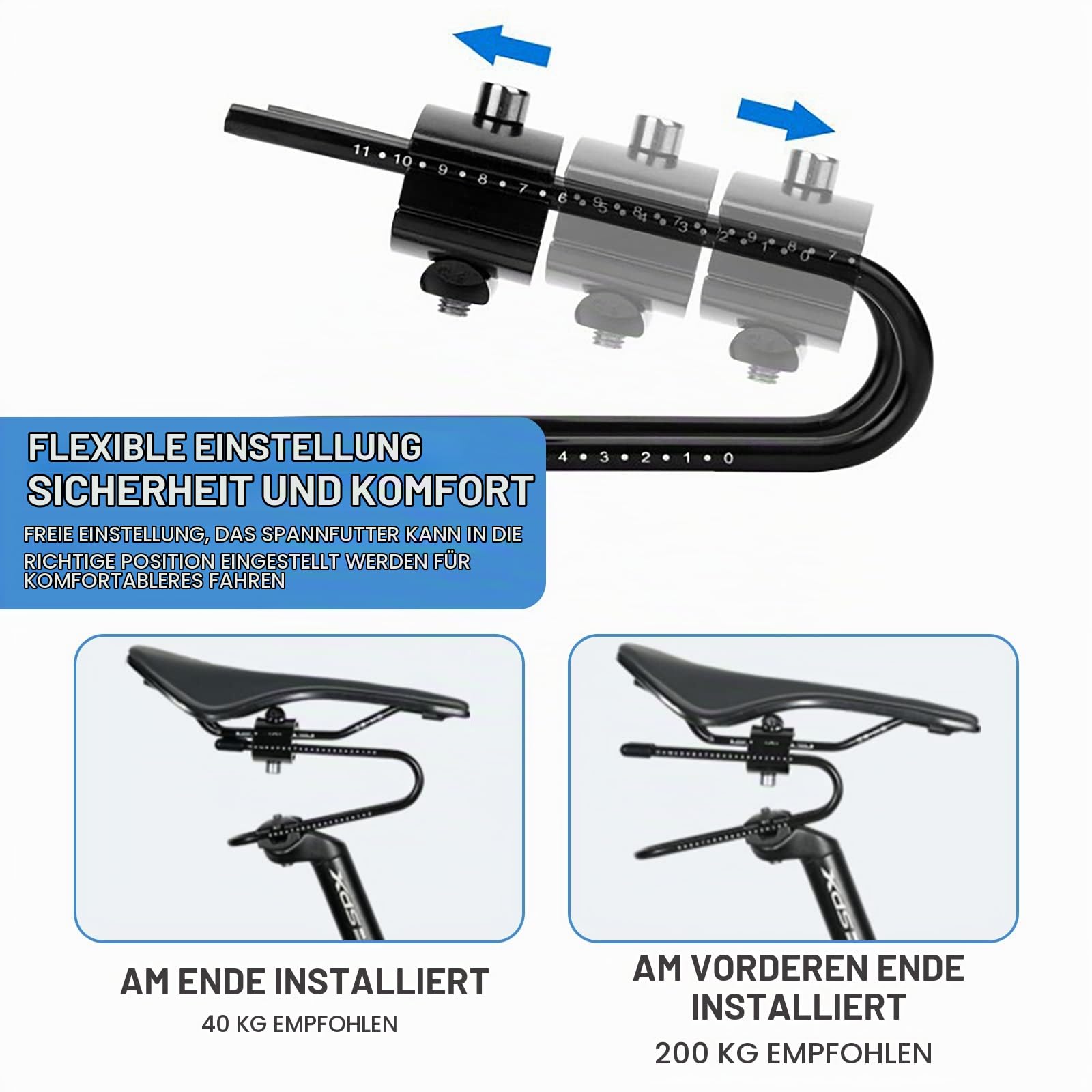 Fahrrad Sattelstütze Dämpfer, Vegena Federsattelstütze Stoßabsorbierende Sattelfeder, Fahrradsättel Stoßdämpfer Einstellbar, Fahrradsattel Federung Gerät für Mountainbike, Rennrad Sport & Freizeit