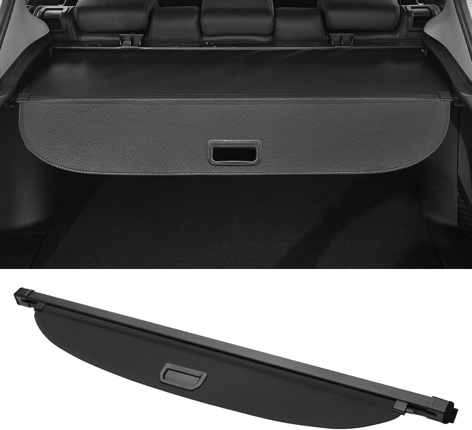 Motoforti Car Trunk Retractable Cargo Cover for Honda HRV 2015-2022 Rear Trunk Parcel Shelf Luggage Security Shield Shade, Canvas, with Accessories, Gloss Black