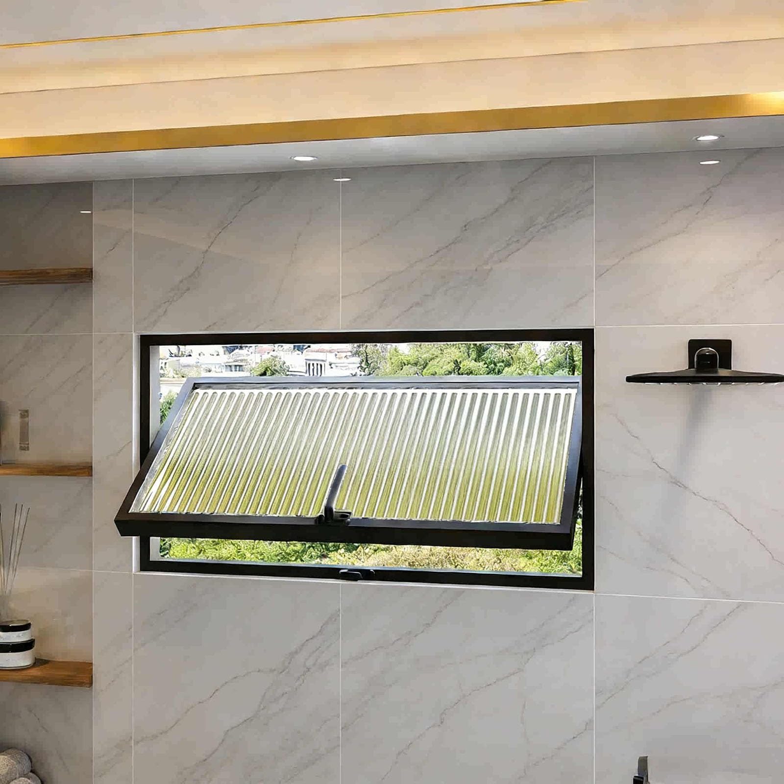 Ventana deslizante para cocina y baño con marco de aluminio fácil de limpiar