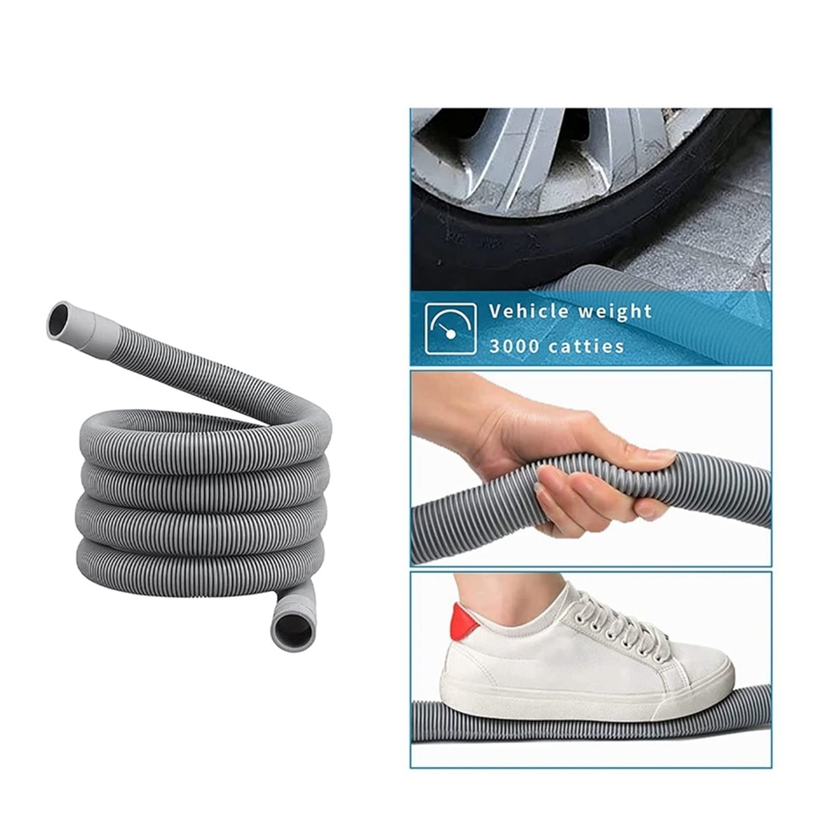 mijob Set di prolunga for Tubo di Scarico 2X Tubo Flessibile Universale for Lavatrice 1,5 M Compatibile con connettore for Tubo Flessibile e Fascette stringitubo Tubi di Scarico