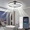 StarryEver Ceiling Fans with Lights and Remote, 46 cm Modern Smart Ceiling Fan, 6 Speeds and 3000K-6500K Dimmable LED Fan Light, Low Profile Ceiling Fan for Bedroom, Living Room, Dining Room, Black [Energy Class F]