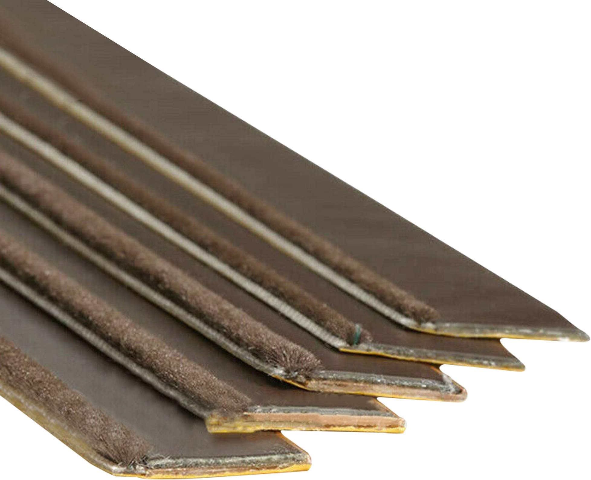 Door Strip Draft Excluder Sticky Intumescent Fire Smoke Garage Door Seal - Self Adhesive Surface Mounted Window Sealer Strip with Brush - 5.2m (Brown)