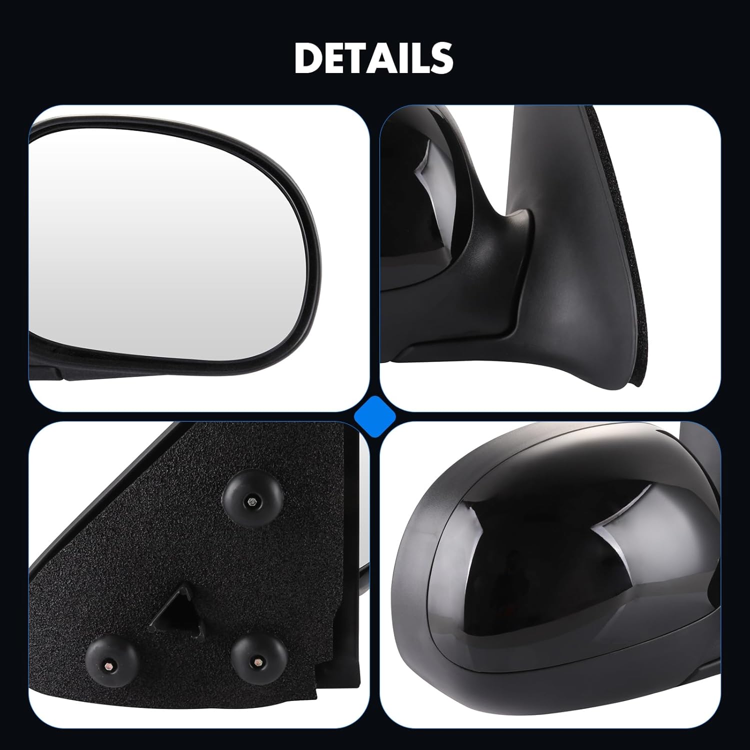 Left and Right Side Mirror Fit for 1997-2003 for ford F-150 2004 for ford F-150 Heritage Manual Adjustment Manual Folding No Heated Side View Mirror