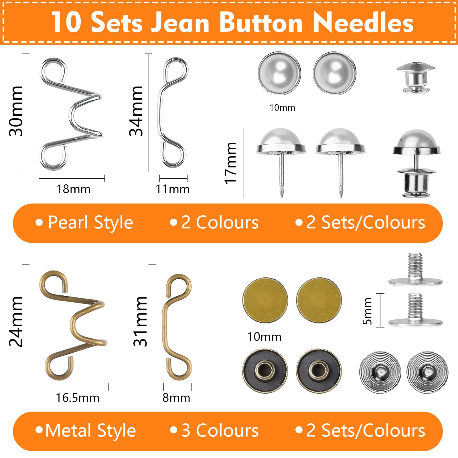 8 Sets Hosen Clip Ohne Nähen - Verstellbare Taillenschnallen Für Jeans & Röcke