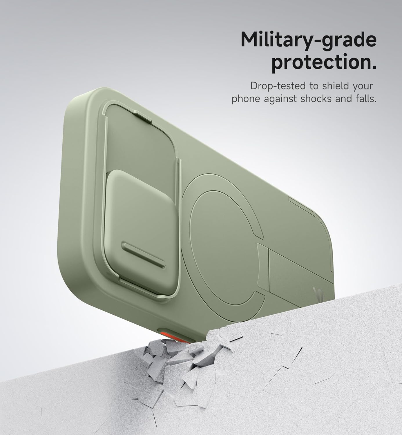 SURITCH for iPhone 16 Pro Case with Slide Camera Cover and Adjustable Kickstand, Compatible with MagSafe, Shockproof Bumper Case Slim Protective Cover for iPhone 16 Pro 6.3 Inch,Green - Image 6