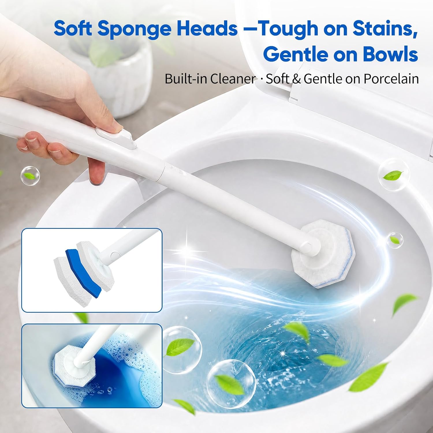 2 Disposable Toilet Brush and Holder Set, with 40 PCS Brush Head for Clorox image 5